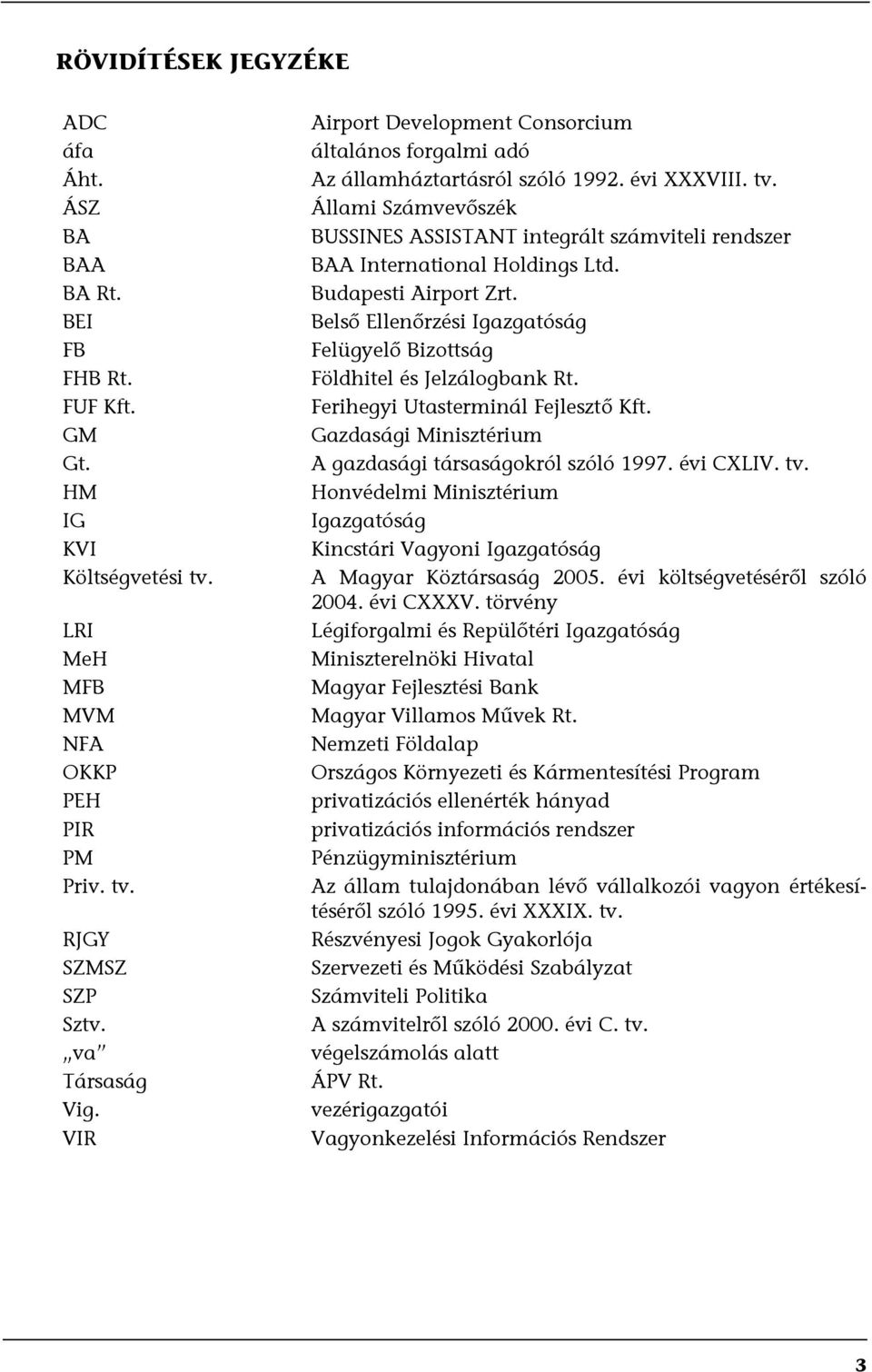 Állami Számvevőszék BUSSINES ASSISTANT integrált számviteli rendszer BAA International Holdings Ltd. Budapesti Airport Zrt.