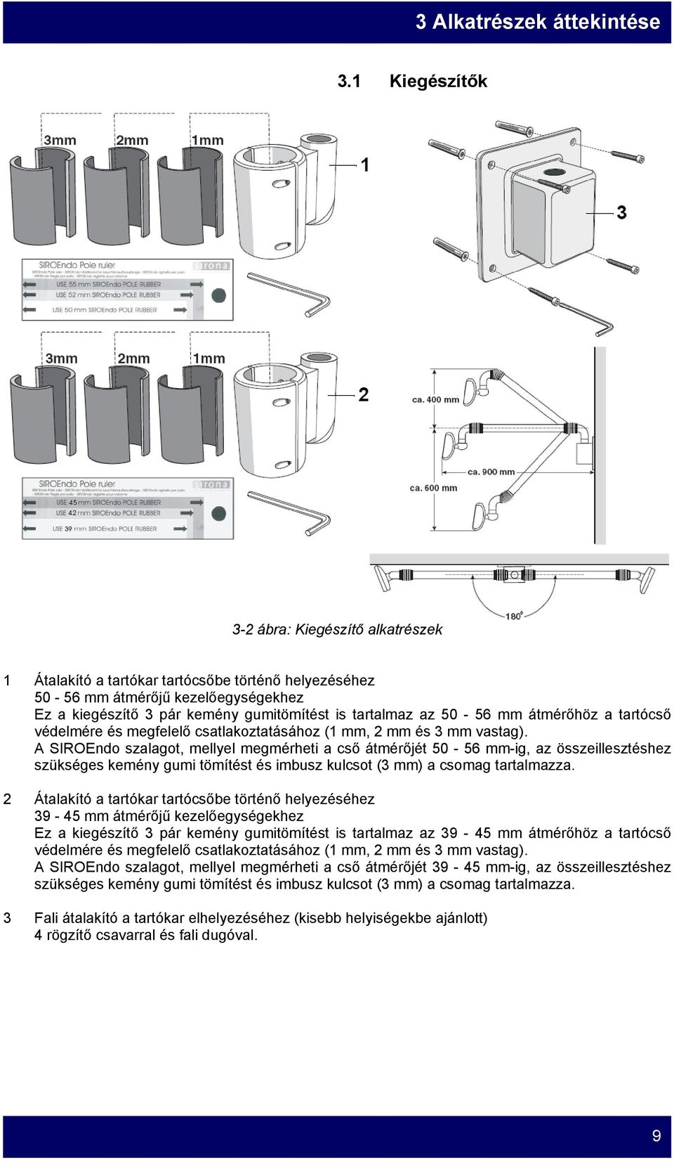 50-56 mm átmérőhöz a tartócső védelmére és megfelelő csatlakoztatásához (1 mm, 2 mm és 3 mm vastag).