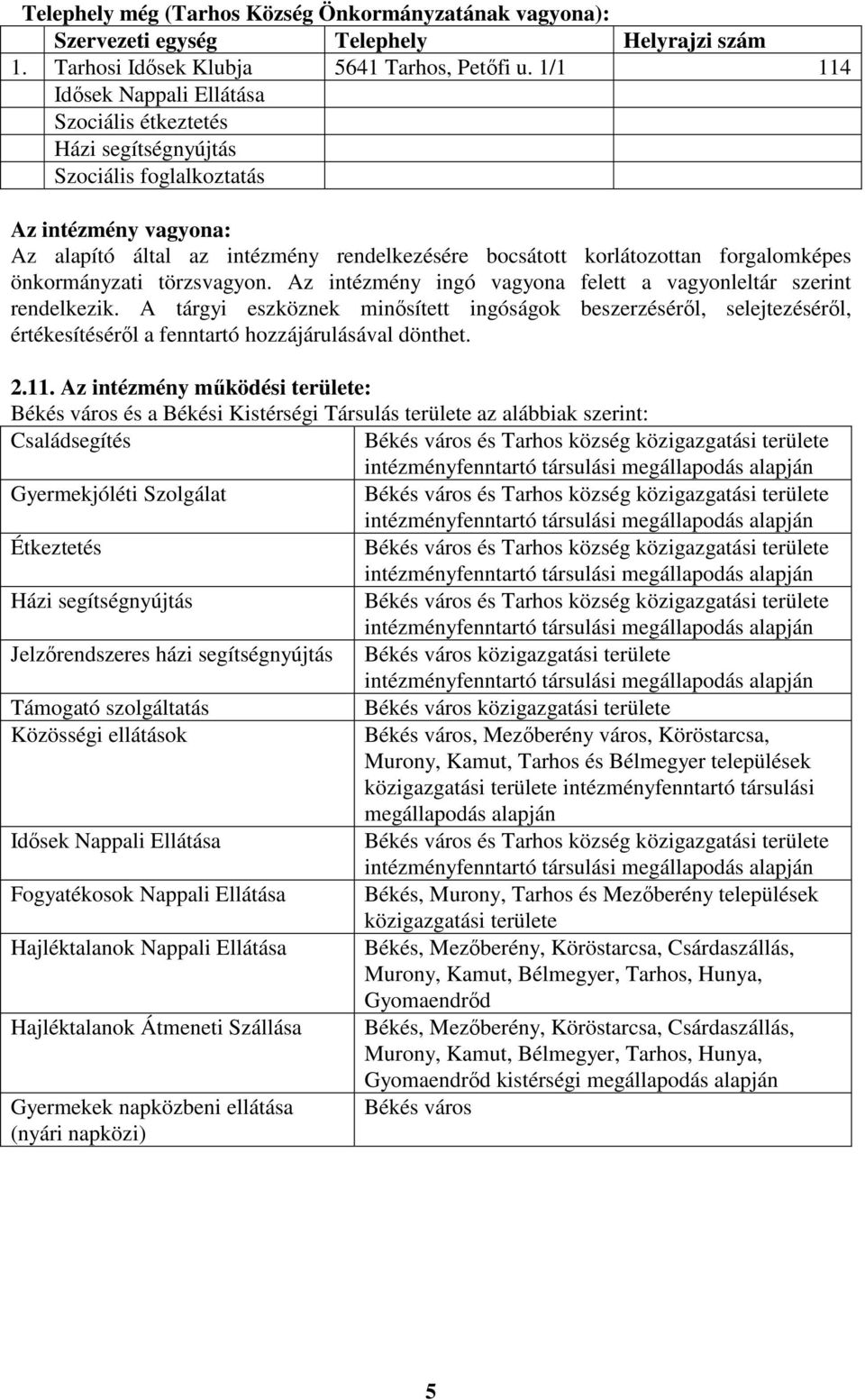 forgalomképes önkormányzati törzsvagyon. Az intézmény ingó vagyona felett a vagyonleltár szerint rendelkezik.