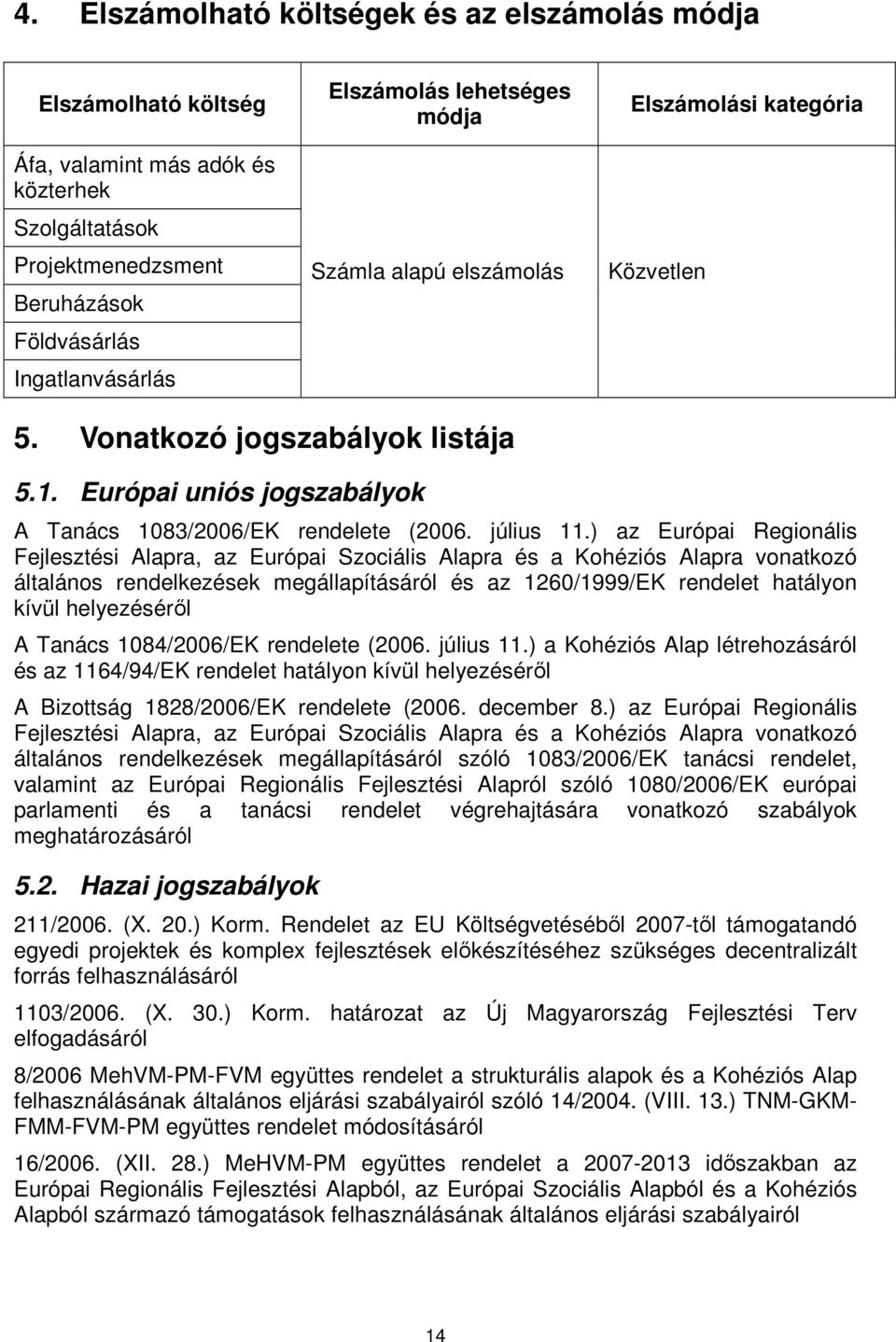 ) az Európai Regionális Fejlesztési Alapra, az Európai Szociális Alapra és a Kohéziós Alapra vonatkozó általános rendelkezések megállapításáról és az 1260/1999/EK rendelet hatályon kívül helyezésérıl