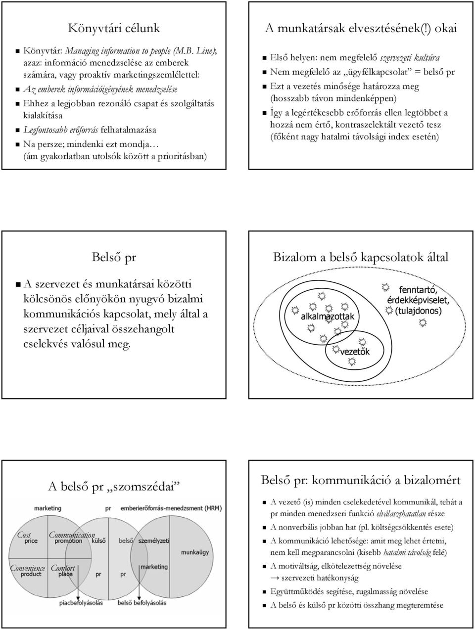 Legfontosabb erőforrás felhatalmazása Na persze; mindenki ezt mondja (ám gyakorlatban utolsók között a prioritásban) A munkatársak elvesztésének(!