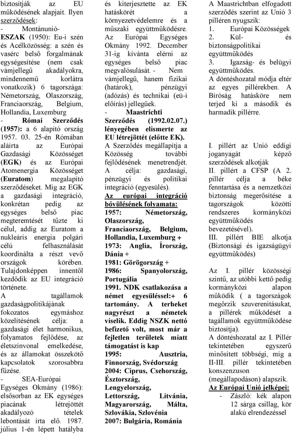 Németország, Olszország, Frnciország, Belgium, Hollndi, Luxemburg - Rómi Szerződés (1957): 6 lpító ország 1957. 03.