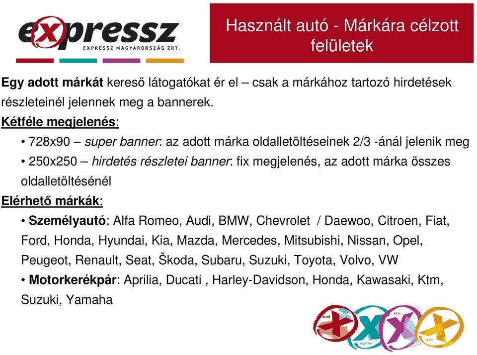 összes oldalletöltésénél Elérhető márkák: Személyautó: Alfa Romeo, Audi, BMW, Chevrolet / Daewoo, Citroen, Fiat, Ford, Honda, Hyundai, Kia, Mazda, Mercedes,