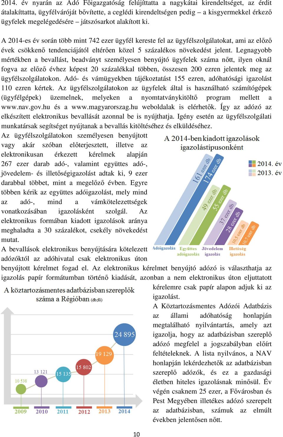 A 2014-es év során több mint 742 ezer ügyfél kereste fel az ügyfélszolgálatokat, ami az előző évek csökkenő tendenciájától eltérően közel 5 százalékos növekedést jelent.