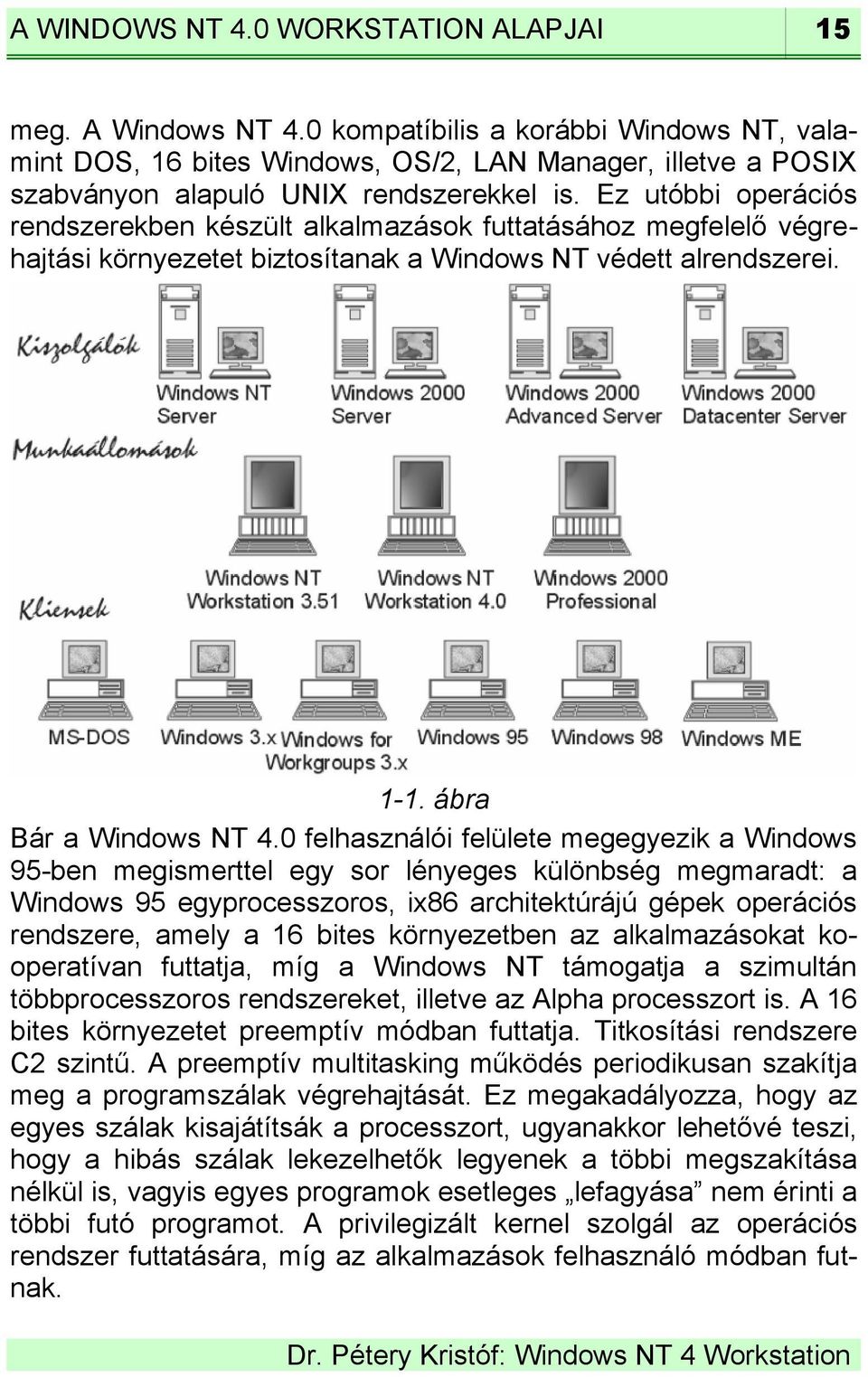 Ez utóbbi operációs rendszerekben készült alkalmazások futtatásához megfelelő végrehajtási környezetet biztosítanak a Windows NT védett alrendszerei. 1-1. ábra Bár a Windows NT 4.