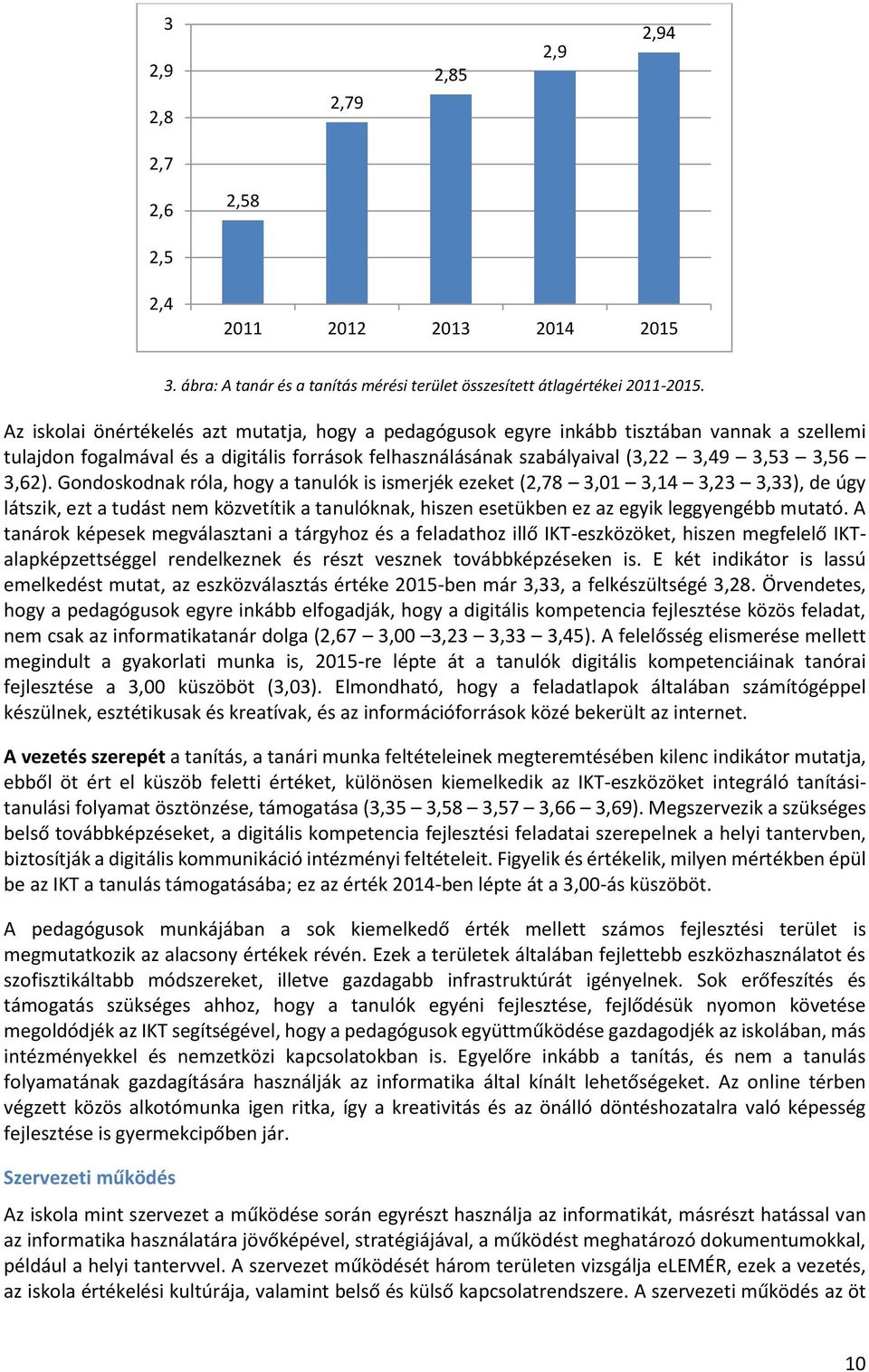 Gondoskodnak róla, hogy a tanulók is ismerjék ezeket (2,78 3,01 3,14 3,23 3,33), de úgy látszik, ezt a tudást nem közvetítik a tanulóknak, hiszen esetükben ez az egyik leggyengébb mutató.