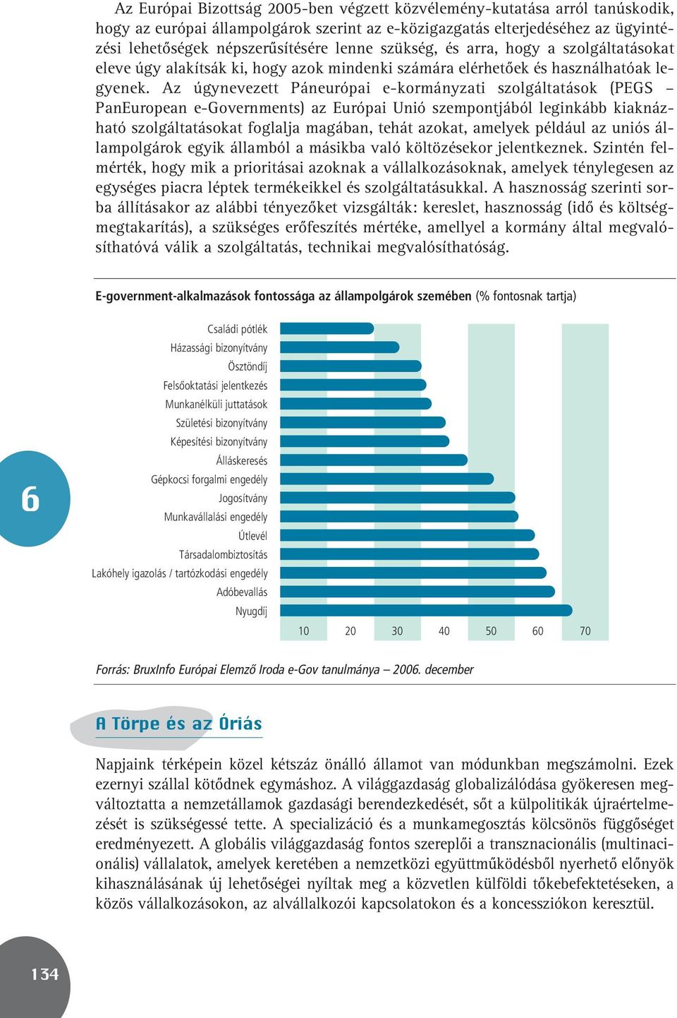 Az úgynevezett Páneurópai e-kormányzati szolgáltatások (PEGS PanEuropean e-governments) az Európai Unió szempontjából leginkább kiaknázható szolgáltatásokat foglalja magában, tehát azokat, amelyek