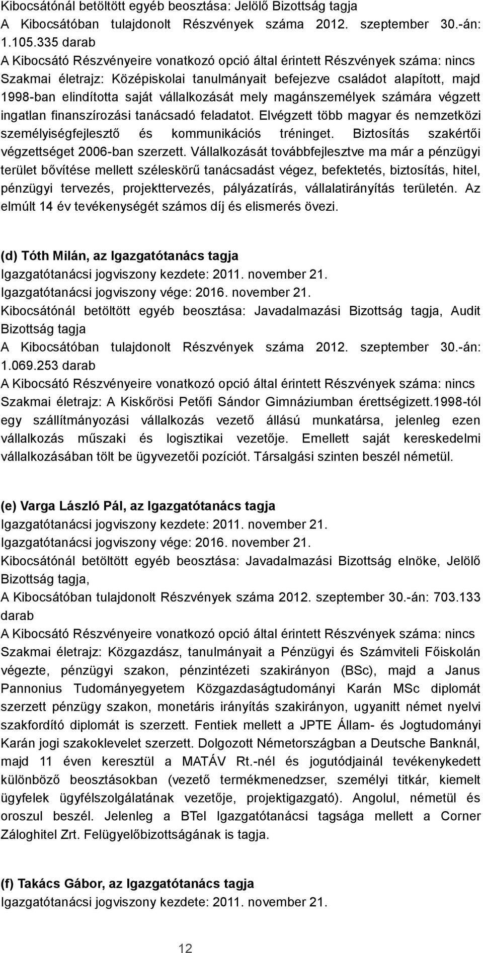 vállalkozását mely magánszemélyek számára végzett ingatlan finanszírozási tanácsadó feladatot. Elvégzett több magyar és nemzetközi személyiségfejlesztő és kommunikációs tréninget.