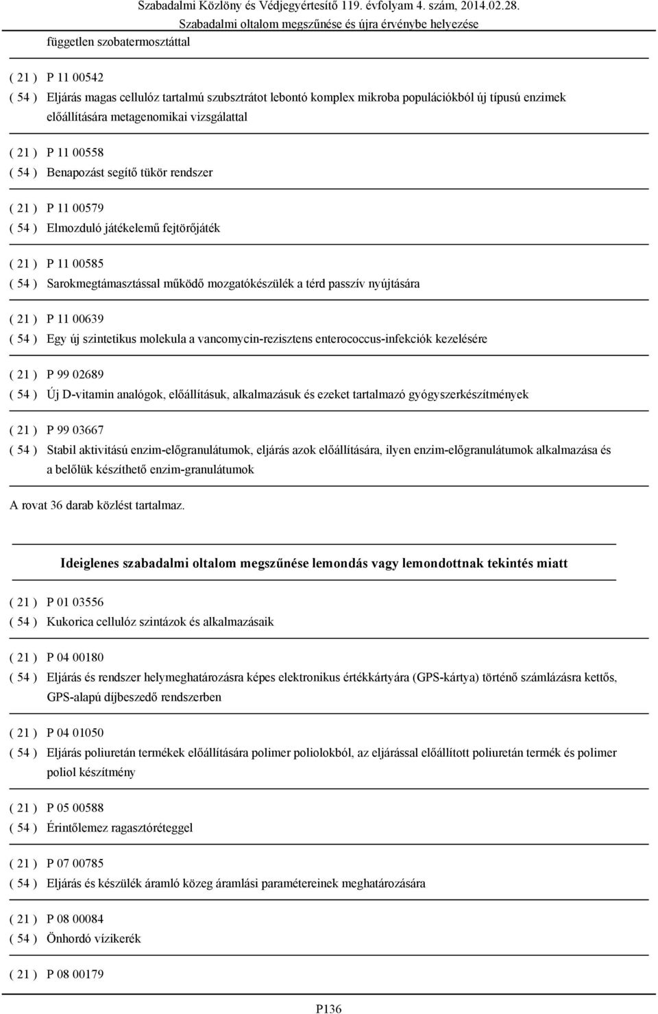 nyújtására ( 21 ) P 11 00639 ( 54 ) Egy új szintetikus molekula a vancomycin-rezisztens enterococcus-infekciók kezelésére ( 21 ) P 99 02689 ( 54 ) Új D-vitamin analógok, előállításuk, alkalmazásuk és