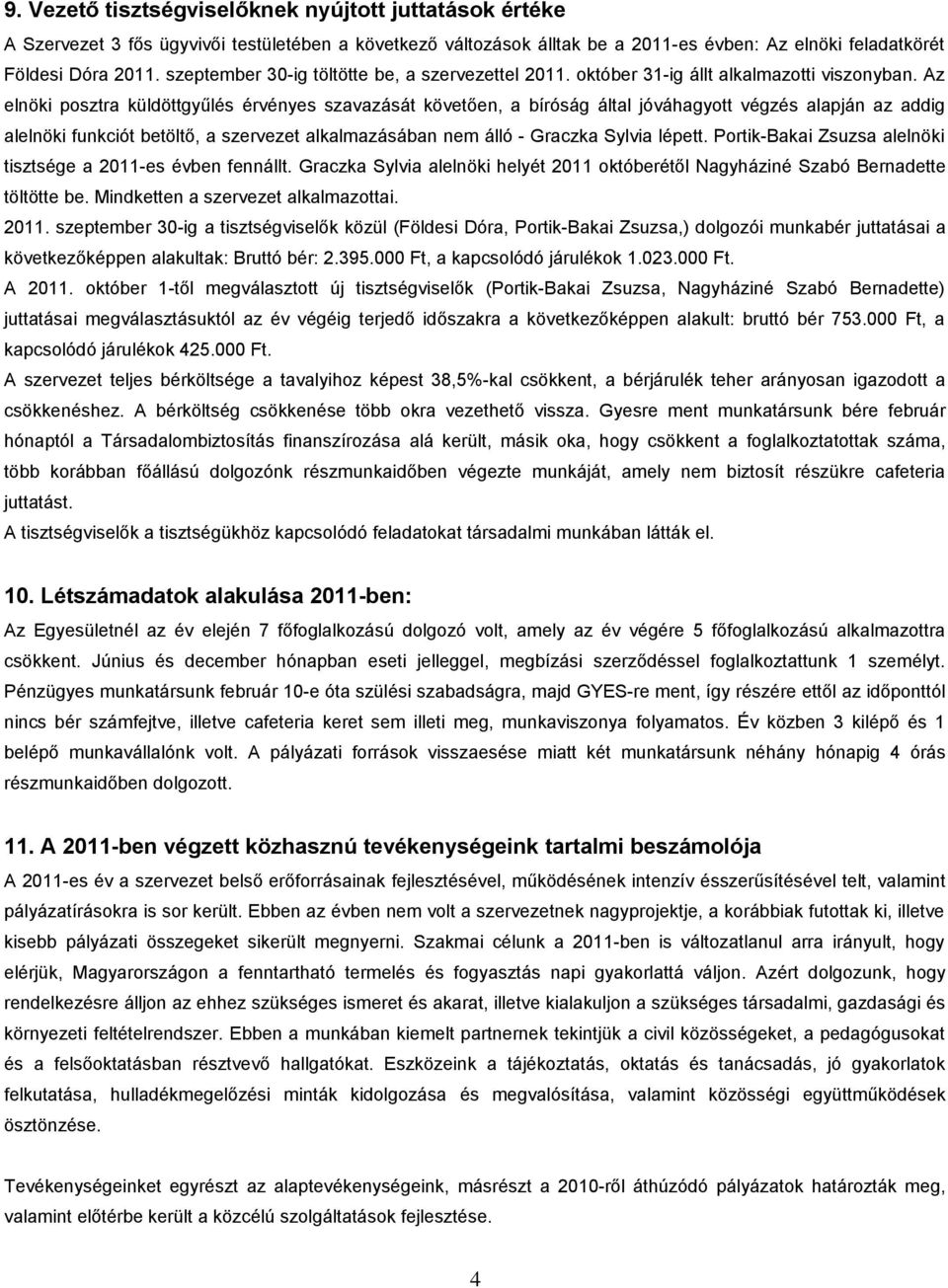 Az elnöki posztra küldöttgyűlés érvényes szavazását követően, a bíróság által jóváhagyott végzés alapján az addig alelnöki funkciót betöltő, a szervezet alkalmazásában nem álló - Graczka Sylvia