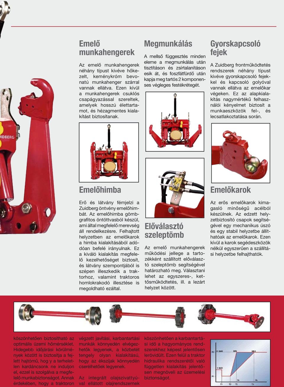 Hidegebb időjárási körülmé nyek között is biztosítja a fej lett hajtómű, hog y a terhelet len kardáncsonk ne induljon el, ezzel is szolgálva a megfe lelő munkabiztonságot.