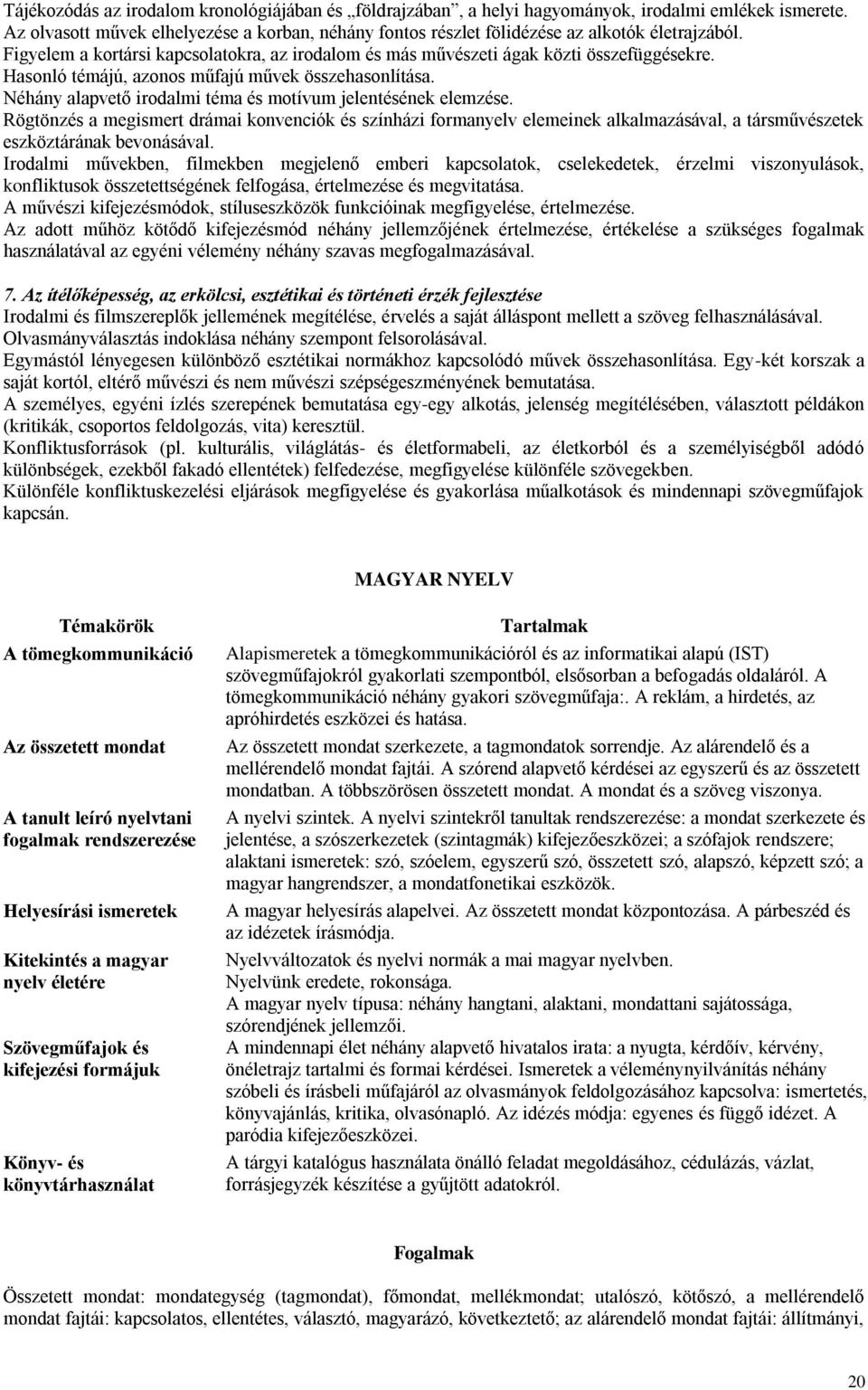 Hasonló témájú, azonos műfajú művek összehasonlítása. Néhány alapvető irodalmi téma és motívum jelentésének elemzése.