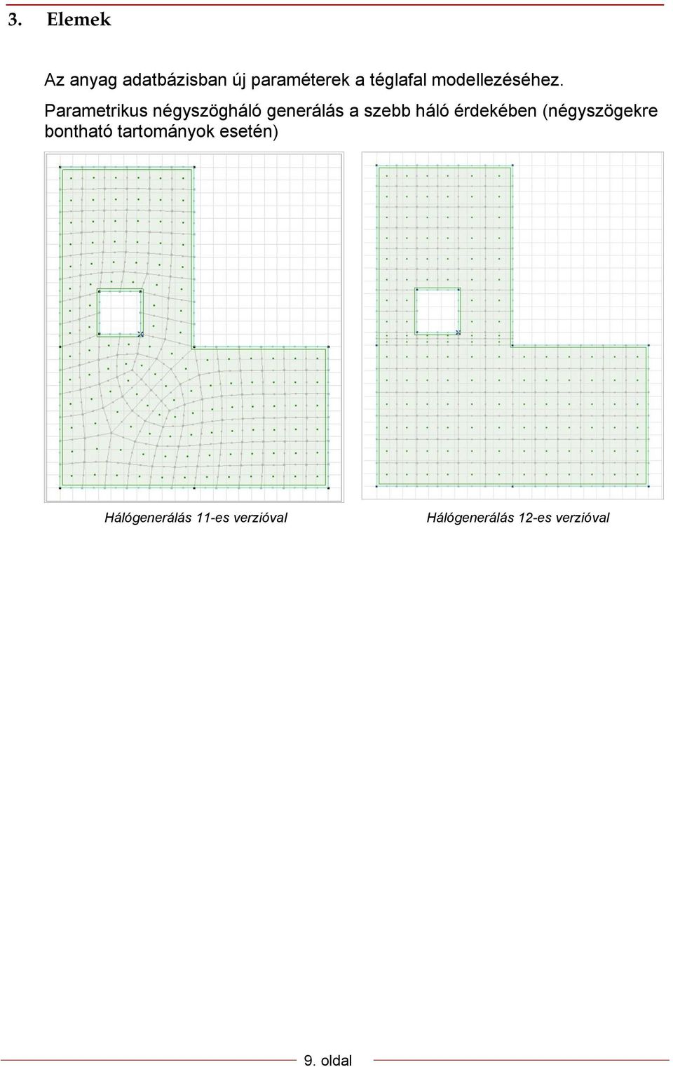 Parametrikus négyszögháló generálás a szebb háló érdekében