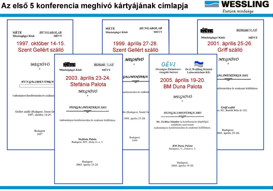 Szent Gellért szálló 2001. április 25-26. Griff szálló 2003.