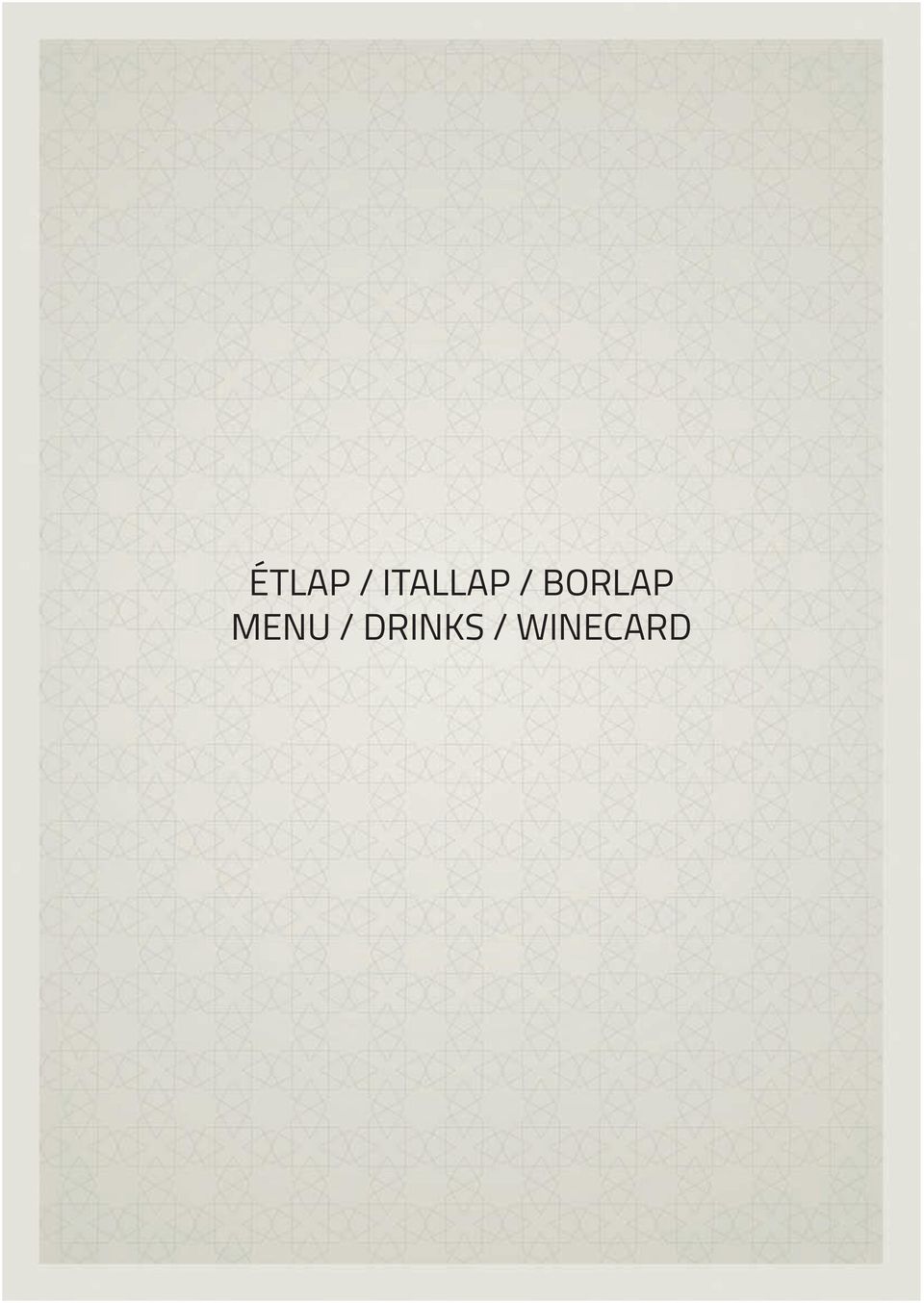 BORLAP MENU