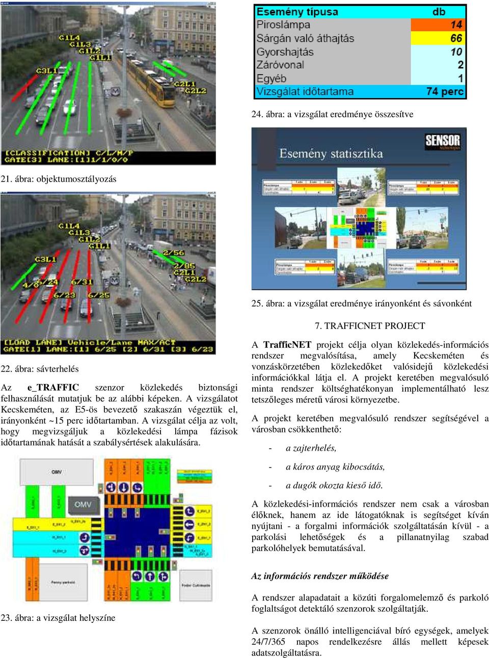 A vizsgálatot Kecskeméten, az E5-ös bevezető szakaszán végeztük el, irányonként ~15 perc időtartamban.