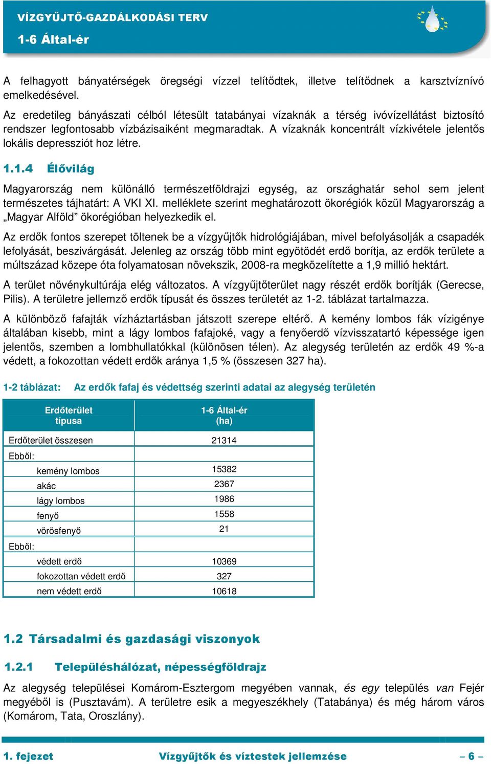 A vízaknák koncentrált vízkivétele jelentıs lokális depressziót hoz létre. 1.