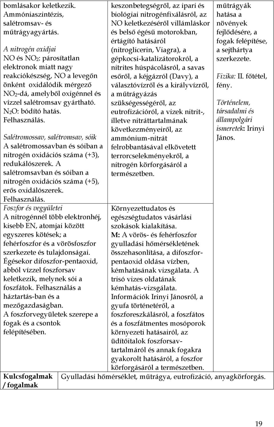 Felhasználás. Salétromossav, salétromsav, sóik A salétromossavban és sóiban a nitrogén oxidációs száma (+3), redukálószerek.