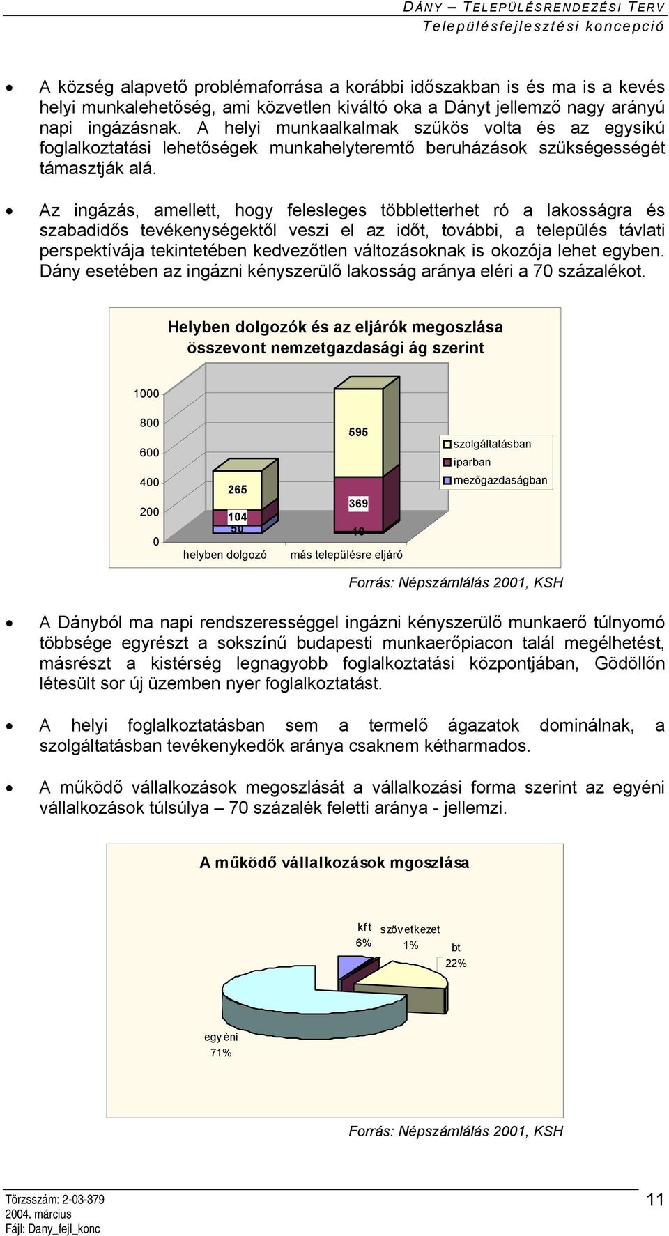 Az ingázás, amellett, hogy felesleges többletterhet ró a lakosságra és szabadidős tevékenységektől veszi el az időt, további, a település távlati perspektívája tekintetében kedvezőtlen változásoknak