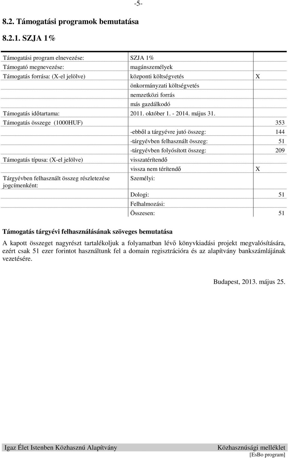 gazdálkodó Támogatás időtartama: 2011. október 1. - 2014. május 31.