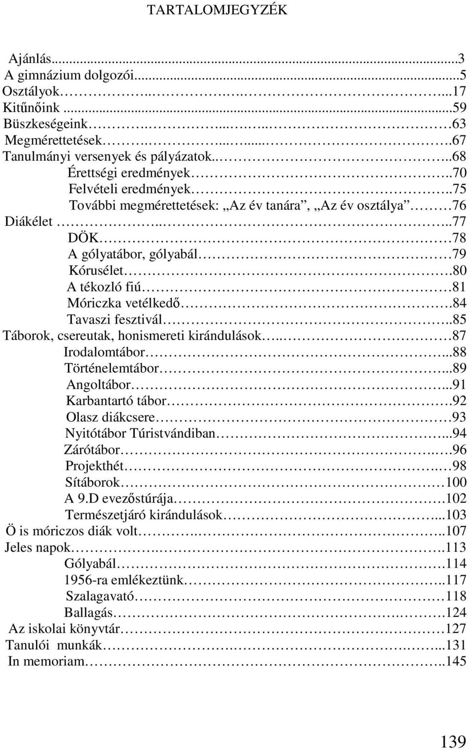 84 Tavaszi fesztivál..85 Táborok, csereutak, honismereti kirándulások.. 87 Irodalomtábor...88 Történelemtábor...89 Angoltábor...91 Karbantartó tábor.92 Olasz diákcsere 93 Nyitótábor Túristvándiban.