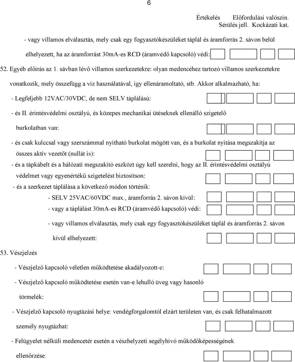 Akkor alkalmazható, ha: - Legfeljebb 12VAC/30VDC, de nem SELV táplálású: - és II.