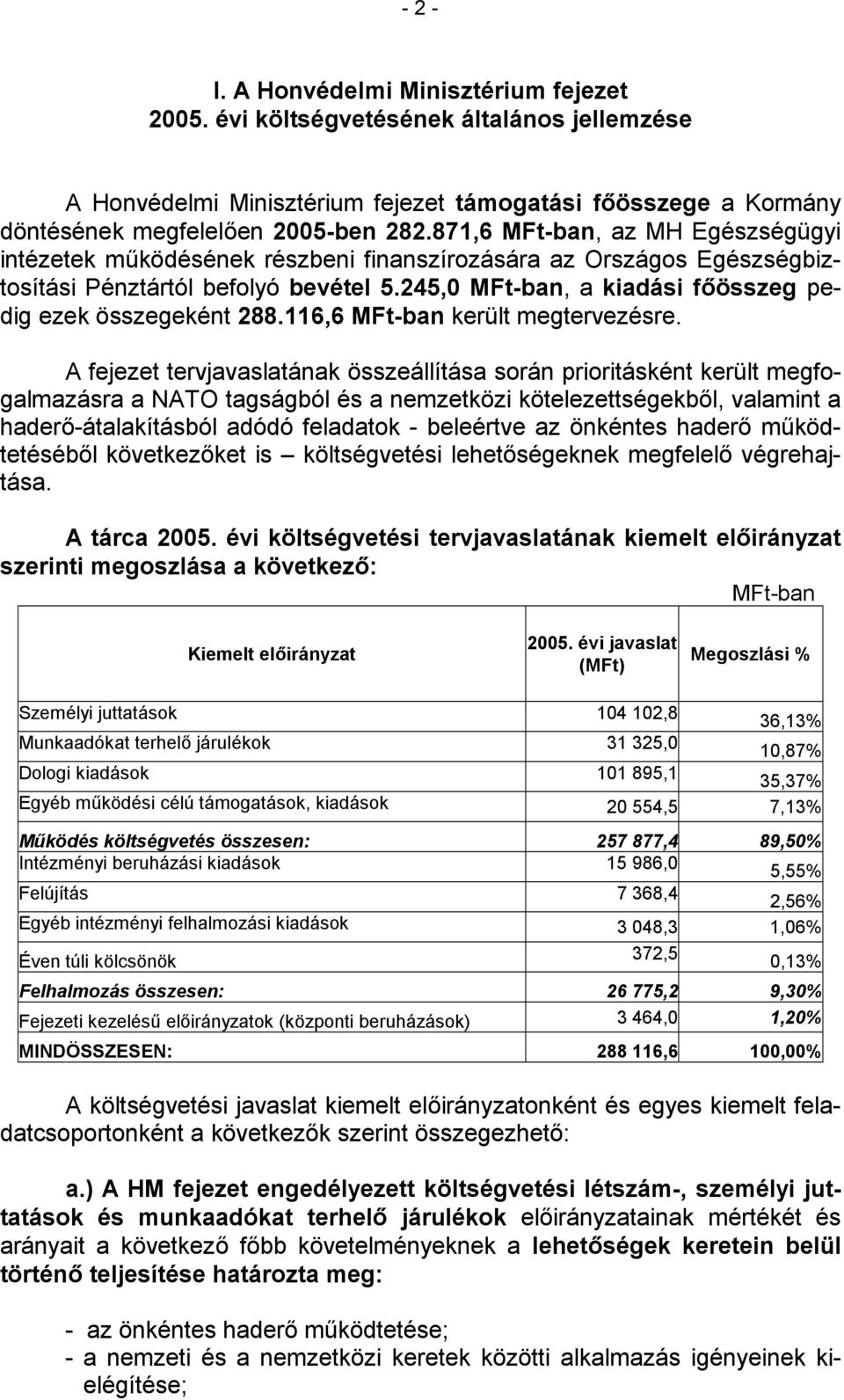 245,0 MFt-ban, a kiadási főösszeg pedig ezek összegeként 288.116,6 MFt-ban került megtervezésre.