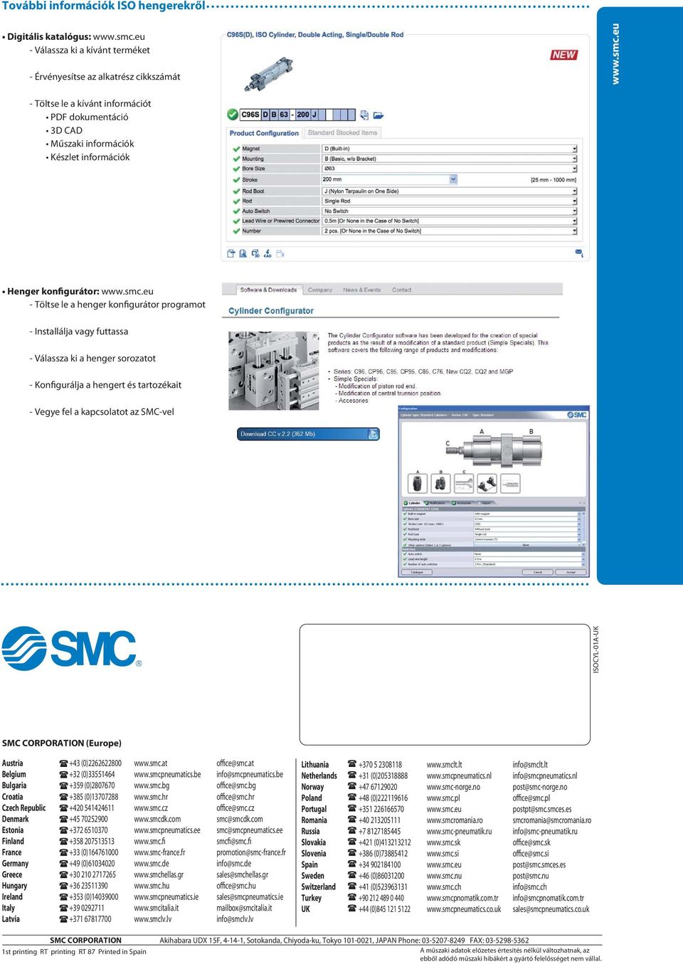 CORPORATION (Europe) Austria +3 (0)2222200 www.smc.at office@smc.at Belgium +32 (0)33551 www.smcpneumatics.be info@smcpneumatics.be Bulgaria +359 (0)20770 www.smc.bg office@smc.