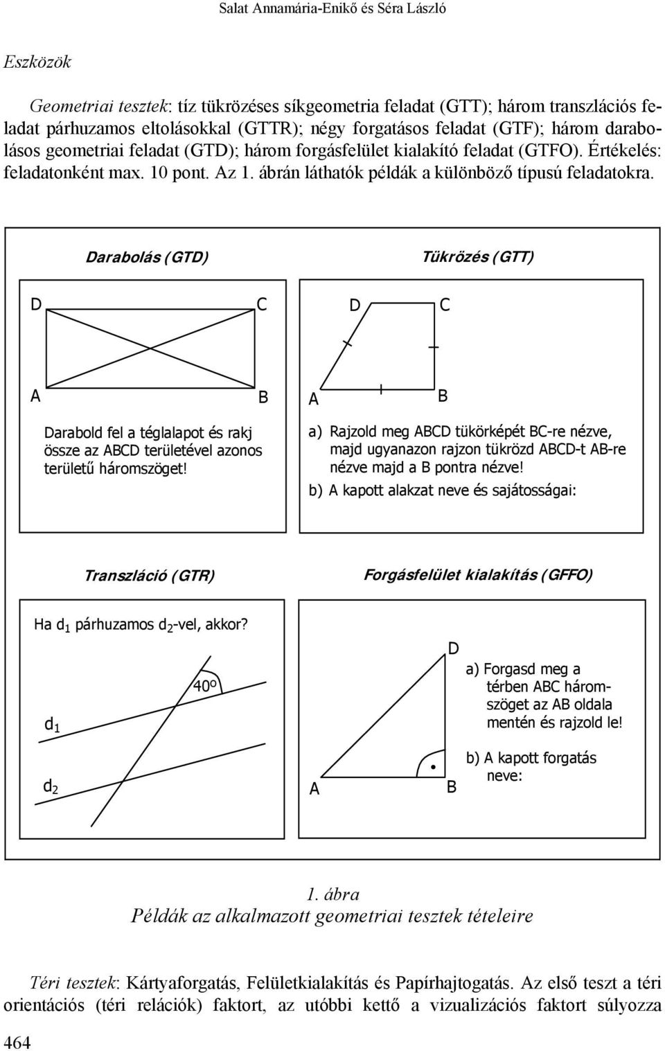 Darabolás (GTD) Tükrözés (GTT) D C D C A B A B Darabold fel a téglalapot és rakj össze az ABCD területével azonos területű háromszöget!