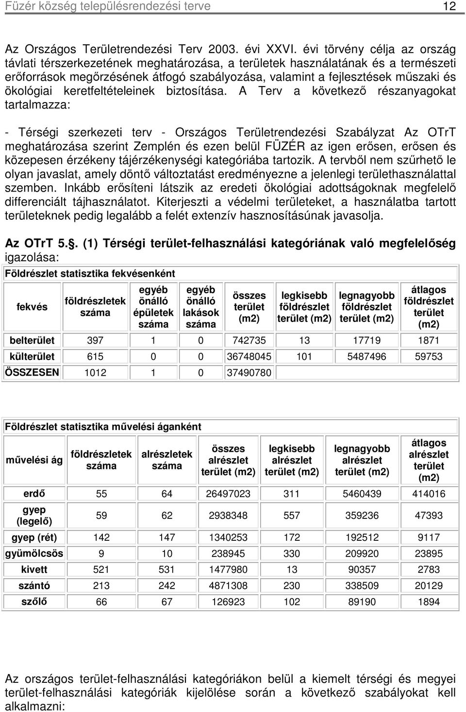 ökológiai keretfeltételeinek biztosítása.