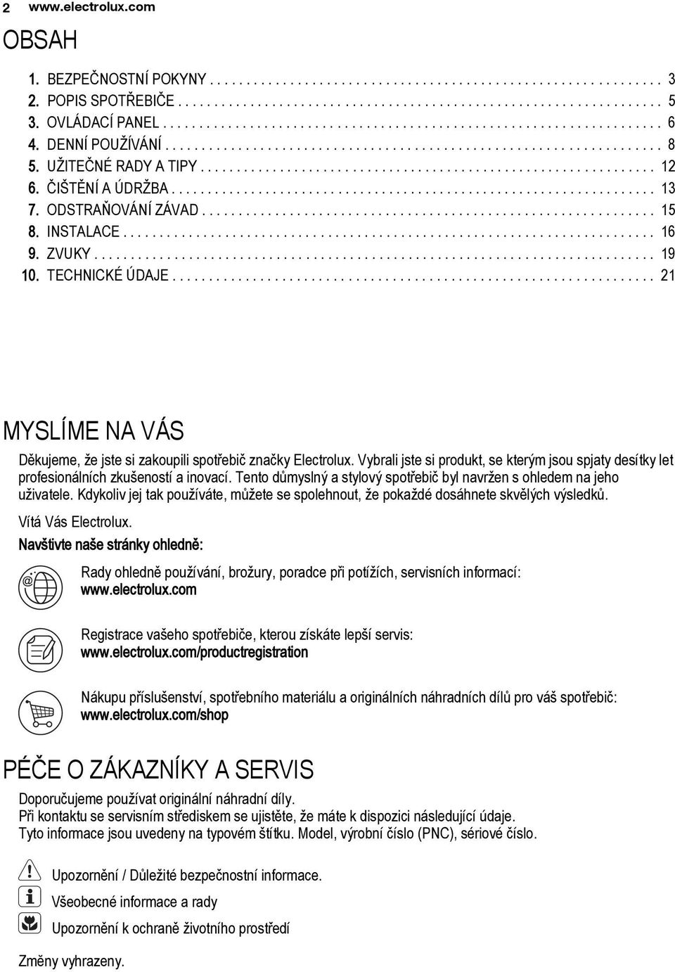 .............................................................. 12 6. ČIŠTĚNÍ A ÚDRŽBA................................................................... 13 7. ODSTRAŇOVÁNÍ ZÁVAD.............................................................. 15 8.