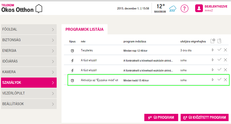 Ne felejtsen el nevet adni az új időzített programjának! 6.
