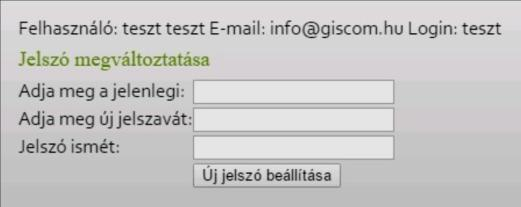 Adjuk meg kétszer a használni kívánt jelszót, majd kattintsunk az ÚJ JELSZÓ BEÁLLÍTÁSA gombra.