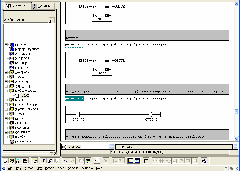 Tehát a digitális bemenetek címzése: I 124.0, I124.1... IB124 IW124 Digitális kimenetek címzése: Q124.