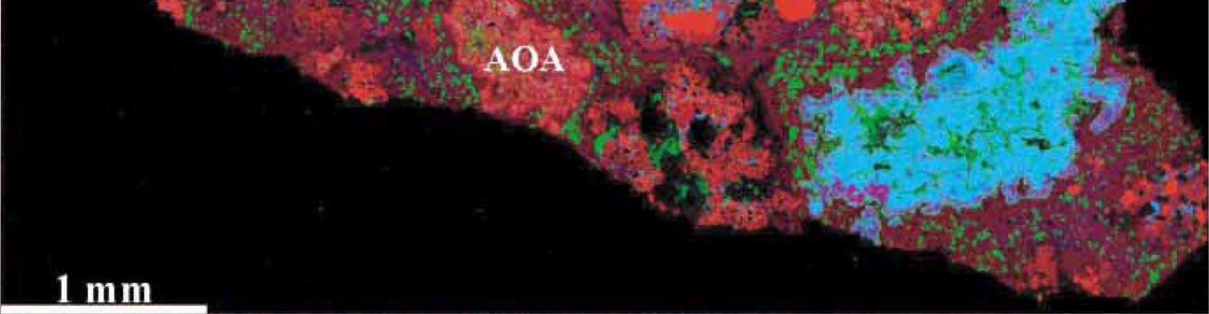 Kabai kondrit Combined elemental map of chondrite from