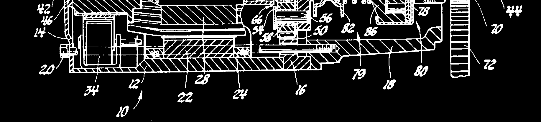 1.. ábra: Elektromágneses mőködtetéső indítómotor [S56] Paul L. Schneider és Louis J. Raver közös találmánya [S56] már a napjainkban használatos indítómotorokhoz hasonlít (1.. ábra).