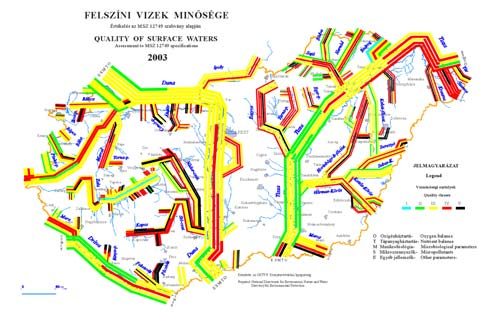 II. osztály: jó víz. Külső szennyező anyagokkal és biológiailag hasznosítható tápanyagokkal kismértékben terhelt, mezotróf jellegű víz.