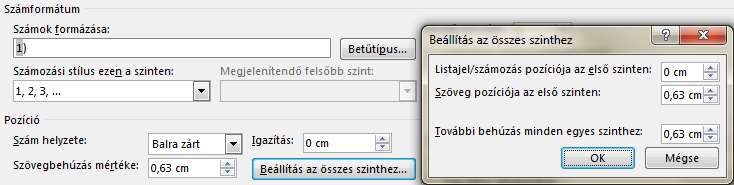 18 VÁZLATSZERKESZTÉS A Betűtípus... billentyűre kattintás után a címszám és a követőmegelőző szöveg karakterformátumát állíthatjuk be.