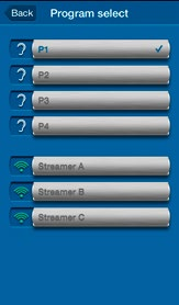 Beltone SmartRemote TM alkalmazás funkciói A hangerő szabályozása vagy a hang elnémítása a vezeték nélküli hallókészüléken A manuális és streamer programok módosítása A hangerő szabályozása vagy a