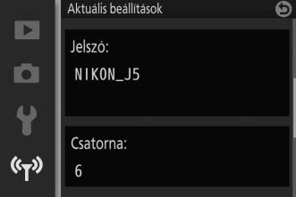 Vezeték nélküli kapcsolat védelme Alapbeállítás szerint a vezeték nélküli kapcsolat védelme nincs bekapcsolva. Csatlakozás előtt engedélyezze a fényképezőgépen a vezeték nélküli kapcsolat védelmét.