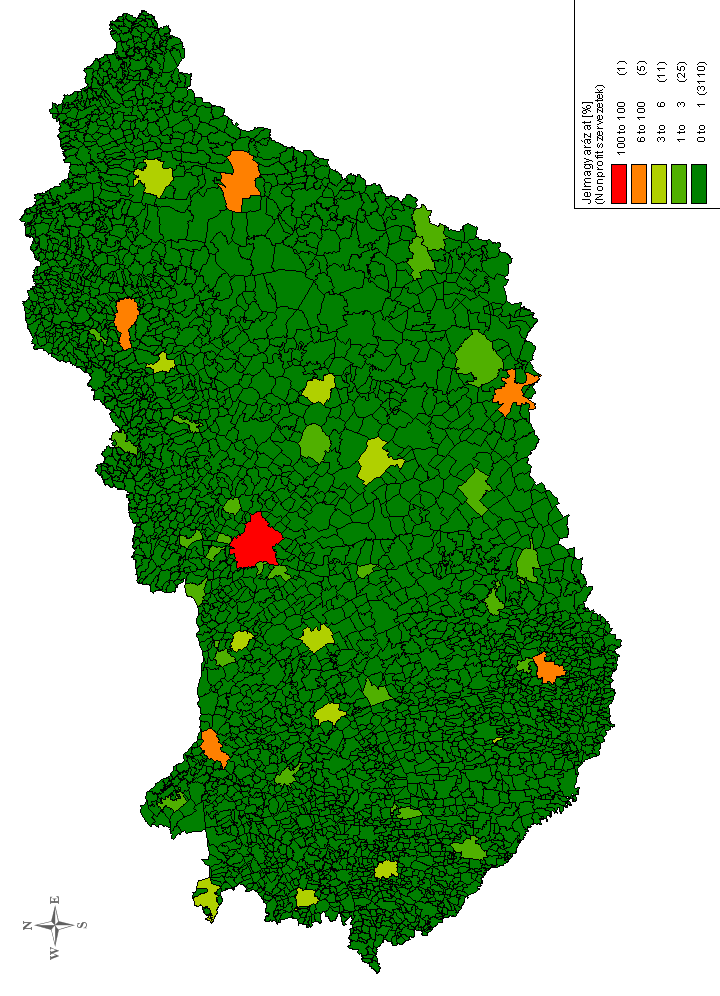 19. Nonprofit szervezetek 1000 lakosra jutó