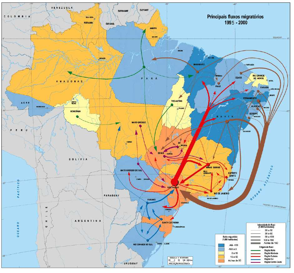 1980-ban Rio de Janeiro központi városi területein 35%, míg a tágabb nagyvárosi területein 42% volt a bevándorlók aránya, és ezeknek 10, ill.