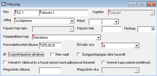 Helyiségek felvitele Tipp! Az októberi statisztika nagy hangsúlyt fektet az intézmények helyiségeinek számbavételére, ezért nagyon fontos a pontos adatok megadása. 1.