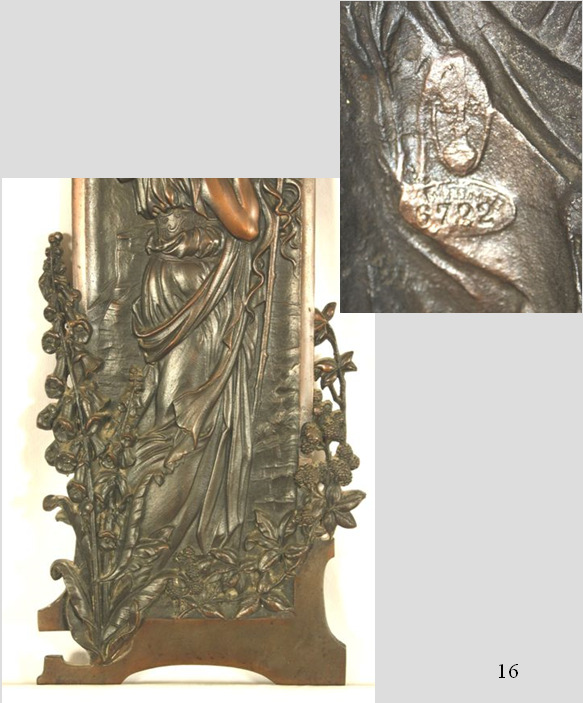 4. b) Wilhelm Elster (1869-1916): Pásztorlány, bronzírozott vasöntvény, hátoldalán obeliszk ME jelzéssel és 6722 szám (57x25 cm) 15