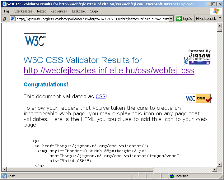 Stíluslapok validálása 101 CSS Validation