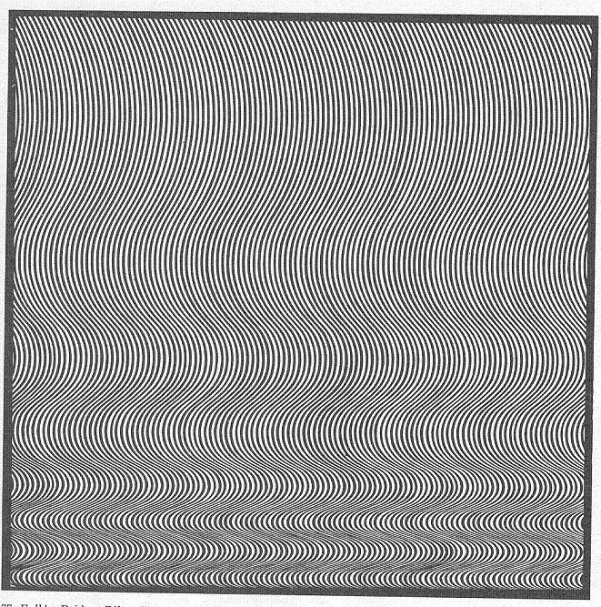 Bridget Riley: Esés című képe szemmozgásokat kényszerít a nézőre,