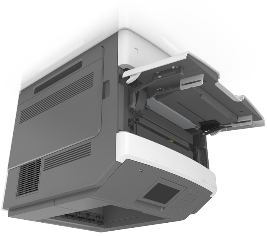 B5 EXEC LTR A4 A5 A MS810de használata 108 6 Állítsa be a nyomtató kezelőpaneljének Papír menüjében a papírtípust és -méretet úgy, hogy az megegyezzen a tálcába töltött papírral.