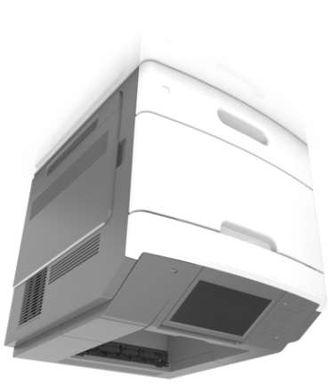 A MS812de használata 131 A MS812de használata Információk a nyomtatóról Nyomtatóbeállítások Alapmodell 1 Normál rekesz 2 A nyomtató vezérlőpanelje 3 Többcélú adagoló 4 550 lapos normál tálca (1.