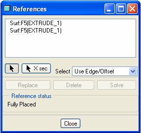 HALBRITTER ERNİ KOZMA ISTVÁN SZALAI PÉTER 3.15. ábra A méretmegadáskor felvett referenciák / Surf.F5(Extrude_1) / 3.16.