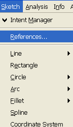 HALBRITTER ERNİ KOZMA ISTVÁN SZALAI PÉTER 4.22. ábra A References ablak elérése Kattintsunk a bal oldali lekerekítés felületére, ekkor a REFERENCES ablakban megjeleni egy új sor: Surf:F5(EXTRUDE_1).